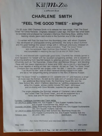 Album cover for Feel The Goodtimes by Charlene Smith