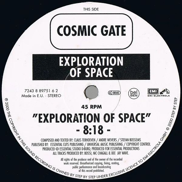 Album cover for Exploration Of Space / Melt To The Ocean by Cosmic Gate