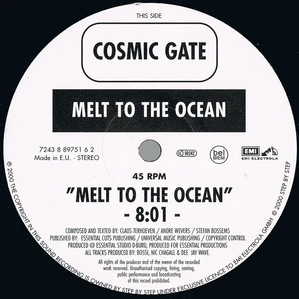 Album cover for Exploration Of Space / Melt To The Ocean by Cosmic Gate