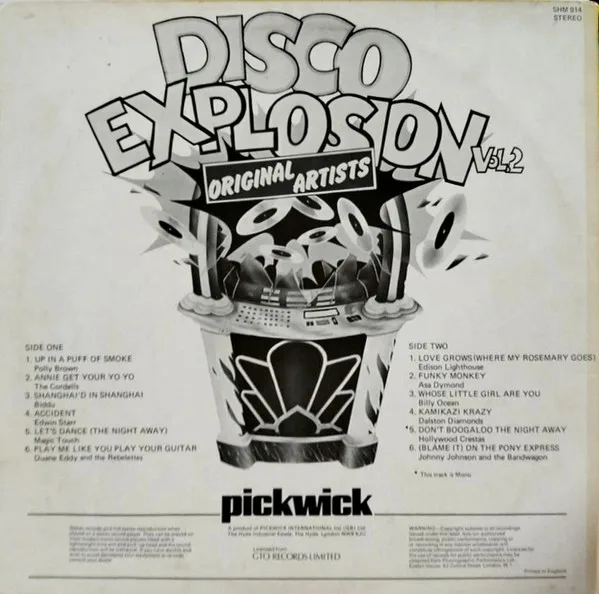 Album cover for Disco Explosion Vol. 2 (Original Artists) by Various