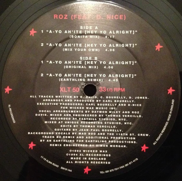Album cover for A-Yo Ah´Ite (Hey Yo Alright) by Roz Featuring D-Nice
