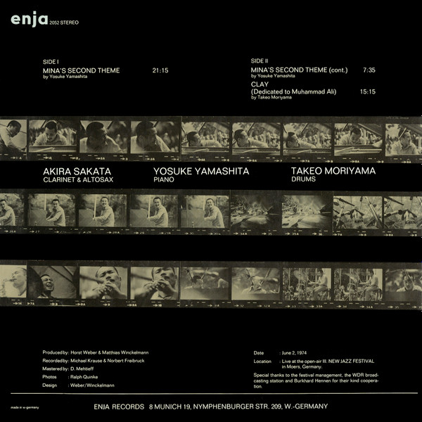 Yosuke Yamashita Trio - Clay, Jazz, Free Improvisation, Free Jazz, 1974 - Enja Records, Germany, Vinyl 1x LP, Album