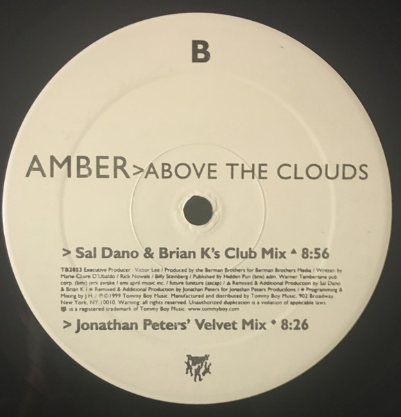 Amber - Above The Clouds, Electronic, Hard House, House, 1999 - Tommy Boy, US, Vinyl 1x 12", 33 ⅓ RPM, Single