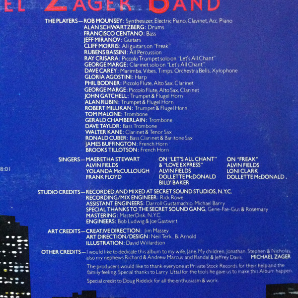 Michael Zager Band, The - Let's All Chant, Electronic, Disco, 1978 - Private Stock, Australia, Vinyl 1x LP, Album