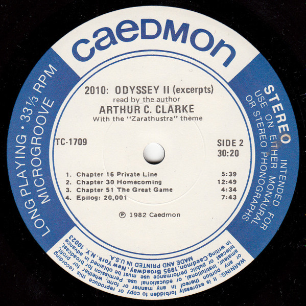Arthur C. Clarke - 2010: Odyssey II (Excerpts) Read By The Author Arthur C. Clarke With The "Zarathustra" Theme, Classical, N