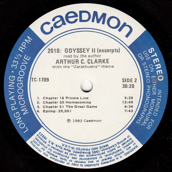 Arthur C. Clarke - 2010: Odyssey II (Excerpts) Read By The Author Arthur C. Clarke With The "Zarathustra" Theme, Classical, N