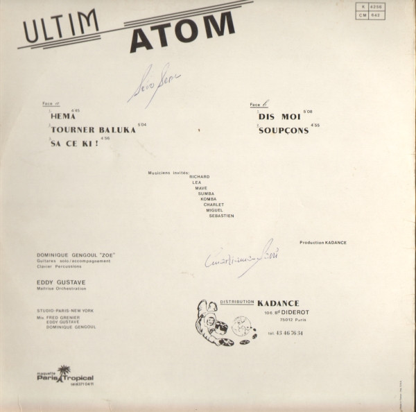 Ultim Atom (2) - Ultim Atom, Folk, World, & Country, African, Soukous, 1986 - Kadance, France, Vinyl 1x LP