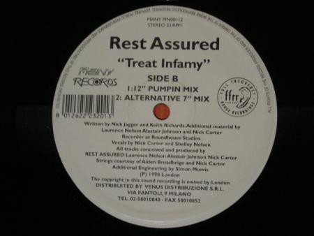 Rest Assured - Treat Infamy, Electronic, Breakbeat, Progressive House, 1998 - FFRR, Many Records, Italy, Vinyl 1x 12", 33 ⅓ R