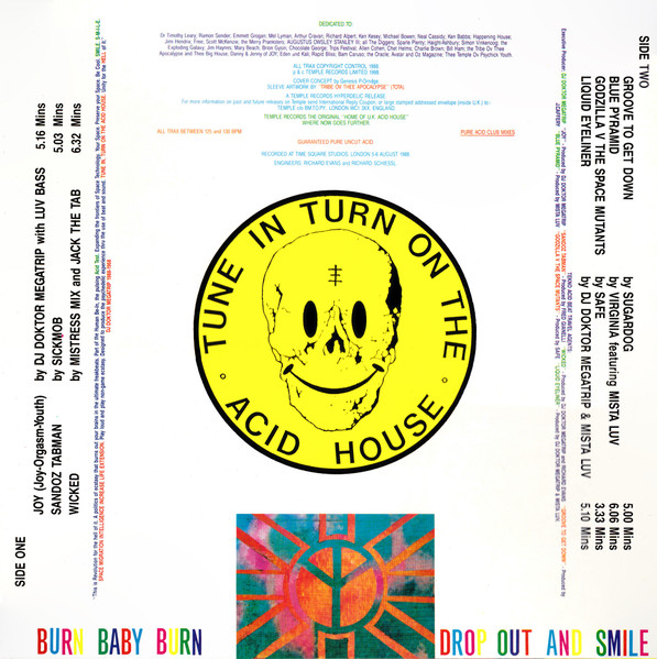 Various - Tekno Acid Beat, Electronic, Acid House, 1988 - Temple Records, UK, Vinyl 1x LP, Compilation
