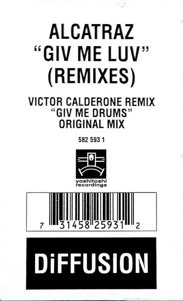 Alcatraz - Giv Me Luv (Remixes), Electronic, House, 1998 - DiFFUSION, UK, Vinyl 1x 12", 33 ⅓ RPM