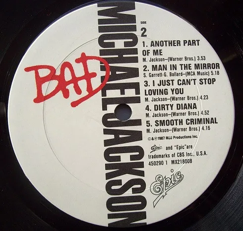 Album cover for Bad by Michael Jackson