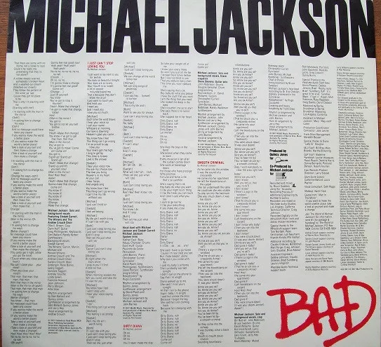 Album cover for Bad by Michael Jackson