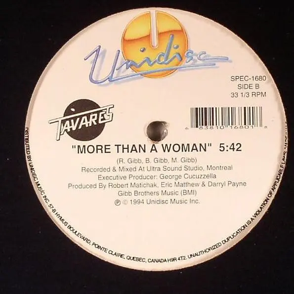 Tavares - Heaven Must Be Missing An Angel / More Than A Woman, Funk / Soul, Disco, 1994 - Unidisc, Canada, Vinyl 1x 12"