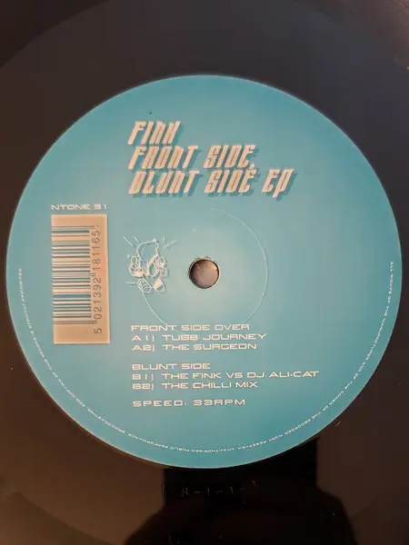 Fink - Front Side, Blunt Side EP, Electronic, Breakbeat, Downtempo, 1999 - Ntone, UK, Vinyl 1x 12", EP