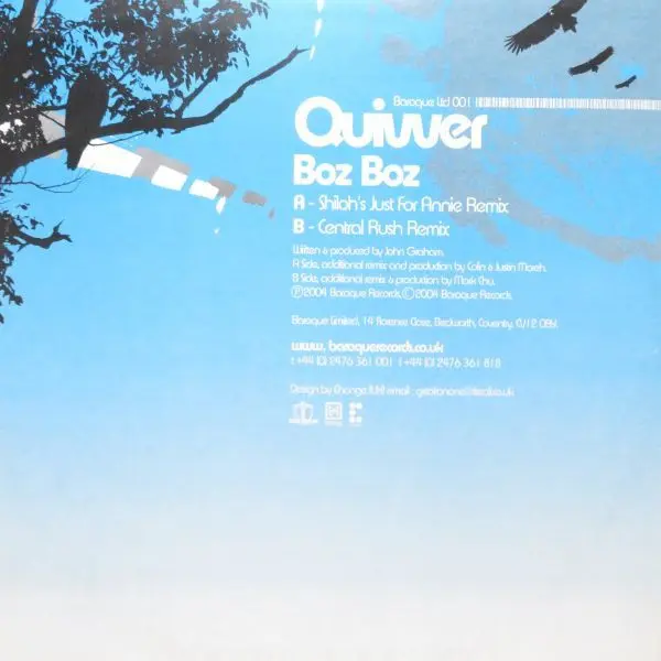 Quivver - Boz Boz, Electronic, Breaks, Progressive House, 2004 - Baroque Limited Records, UK, Vinyl 1x 12", 33 ⅓ RPM