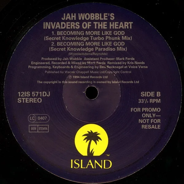Album cover for Becoming More Like God by Jah Wobble's Invaders Of The Heart
