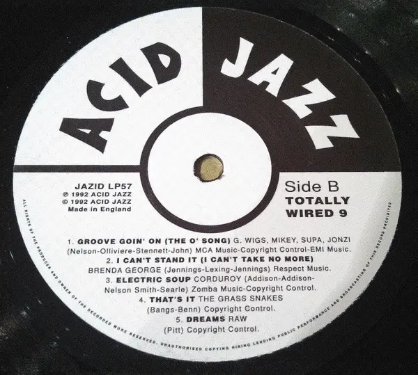 Various - Totally Wired Nine, Electronic, Acid Jazz, 1992 - Acid Jazz, UK, Vinyl 1x LP, Compilation