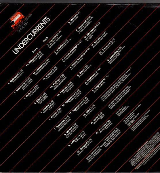 Various - Undercurrents, Classical, Electronic, Stage & Screen, Abstract, Ambient, Experimental, Red Bus Music Library, UK, V