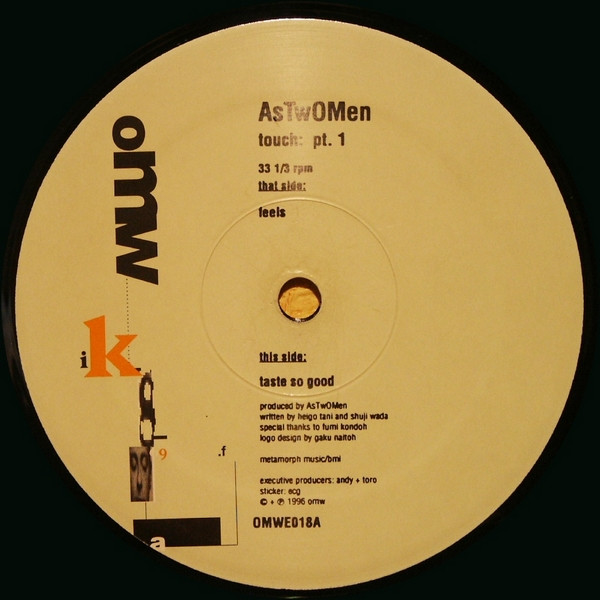 As Two Men - Touch: Pt. 1, Electronic, House, 1996 - OMW (Oxygen Music Works), US, Vinyl 1x 12"
