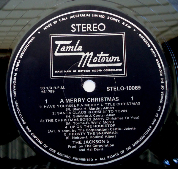 Jackson 5, The - A Merry Christmas From The Jackson 5, Funk / Soul, Holiday, Rhythm & Blues, Soul, 1973 - Tamla Motown, Austr