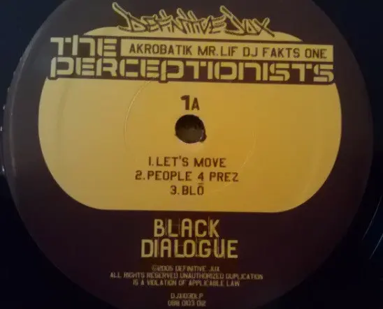 Perceptionists, The - Black Dialogue, Hip Hop, Conscious, 2005 - Definitive Jux, US, Vinyl 2x LP, Album