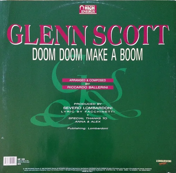 Album cover for Doom Doom Make A Boom by Glenn Scott