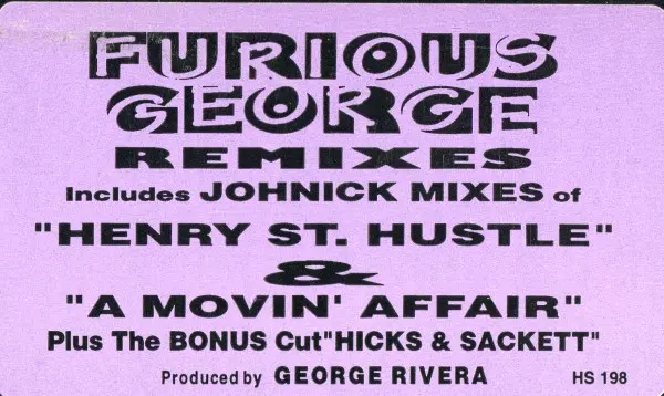 Furious George - Remixes, Electronic, Disco, House, 1996 - Henry Street Music, US, Vinyl 1x 12", 33 ⅓ RPM