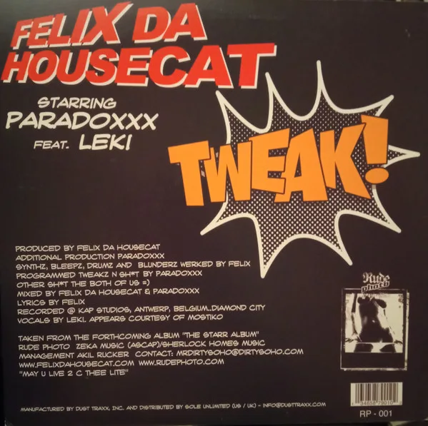 Album cover for Tweak! by Felix Da Housecat Starring Paradoxxx Featuring Leki
