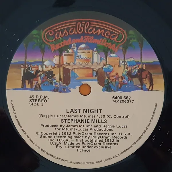 Album cover for Last Night by Stephanie Mills