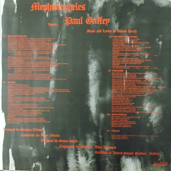 Paul Gaffey - Mephistopheles, Rock, 1974 - Festival Records, Australia, Vinyl 1x LP, Album