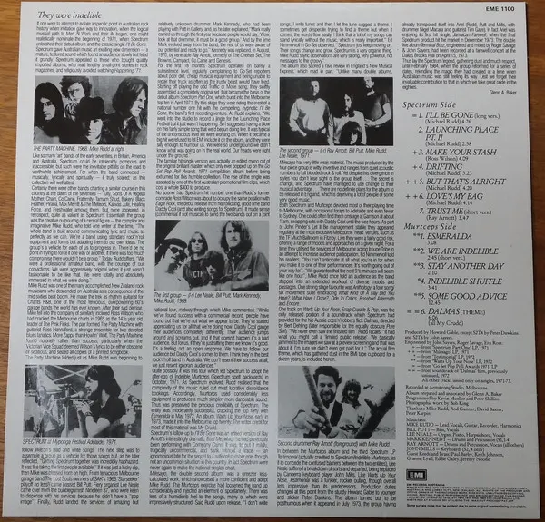 Spectrum (16) / Indelible Murtceps - Red.Orange.Yellow.Green.Blue.Indigo.Violet, Rock, Prog Rock, 1984 - EMI, Australia, Viny