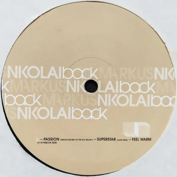 Markus Nikolai - Back, Electronic, House, Minimal, Techno, 2000 - Perlon, Germany, Vinyl 2x LP