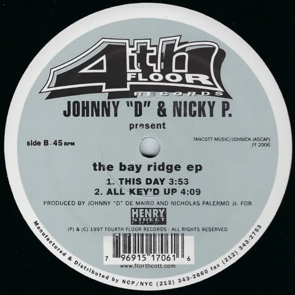 Johnny D & Nicky P - The Bay Ridge EP, Electronic, Disco, House, 1997 - 4th Floor Records, US, Vinyl 1x 12", EP, 45 RPM
