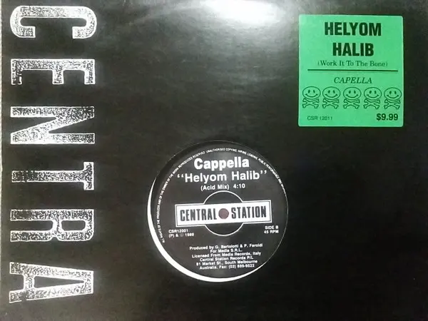 Cappella - Helyom Halib (Acid - Acid - Acid), Electronic, Acid House, 1989 - Central Station, Australia, Vinyl 1x 12", 45 RPM
