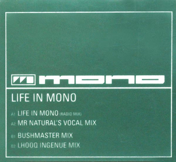 Mono - Life In Mono, Electronic, Downtempo, Synth-pop, Trip Hop, 1997 - Echo, UK, Vinyl 1x 12", Promo