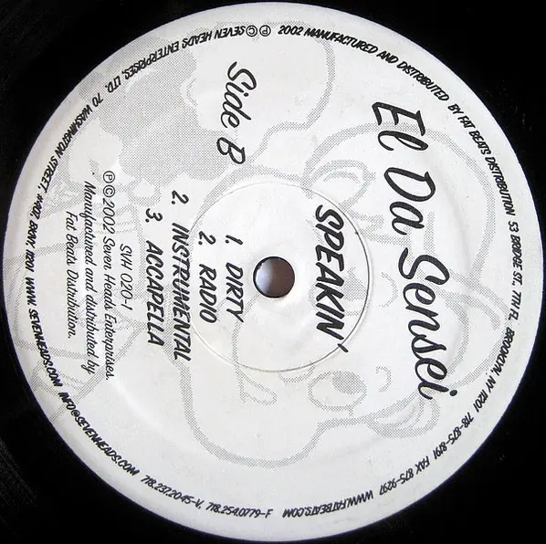 El Da Sensei - Summer Time Bluez, Electronic, Hip Hop, Hip Hop, 2002 - Seven Heads, US, Vinyl 1x 12", 33 ⅓ RPM