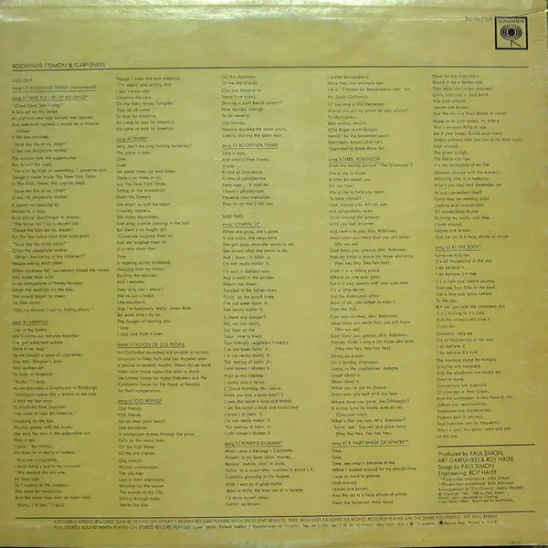 Simon & Garfunkel - Bookends, Rock, Folk Rock, Columbia, US, Vinyl 1x LP, Album, Reissue Pitman