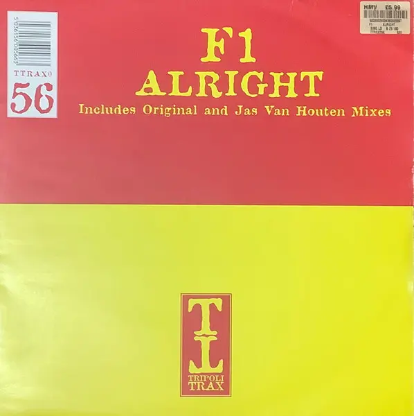 F1 - Alright, Electronic, Hard House, 1999 - Tripoli Trax, UK, Vinyl 1x 12"