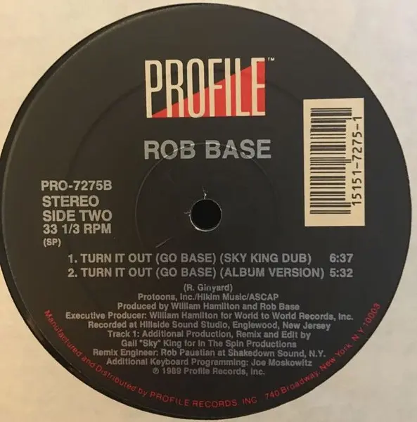 Rob Base - Turn It Out (Go Base), Hip Hop, 1989 - Profile Records, US, Vinyl 1x 12", 33 ⅓ RPM, Stereo