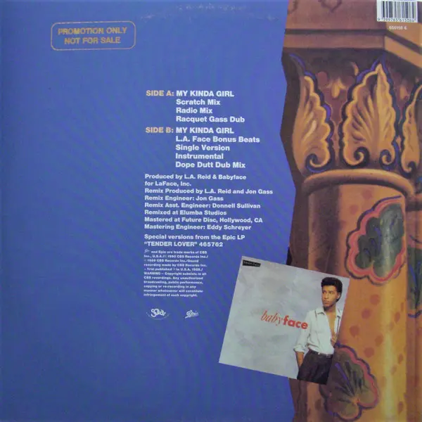 Babyface - My Kinda Girl (Special 12" Dance Mixes - Extended Play), Funk / Soul, Hip Hop, RnB/Swing, Soul, 1990 - Epic, Solar