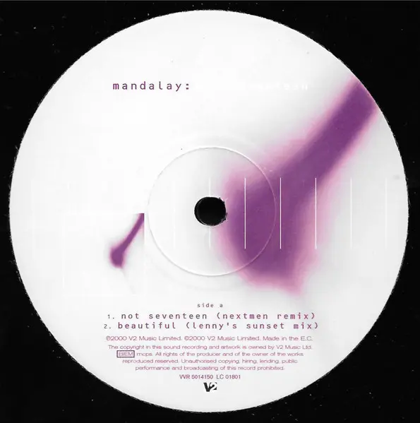 Mandalay - Not Seventeen, Electronic, Downtempo, 2000 - V2, UK, Vinyl 1x 12"