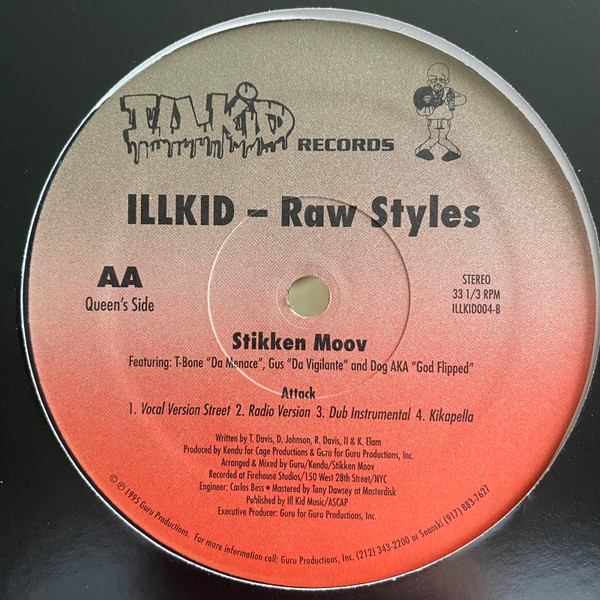 Various - Illkid - Raw Styles, Hip Hop, Boom Bap, Hardcore Hip-Hop, 1995 - Ill Kid Records, US, Vinyl 1x 12", 33 ⅓ RPM, Stere