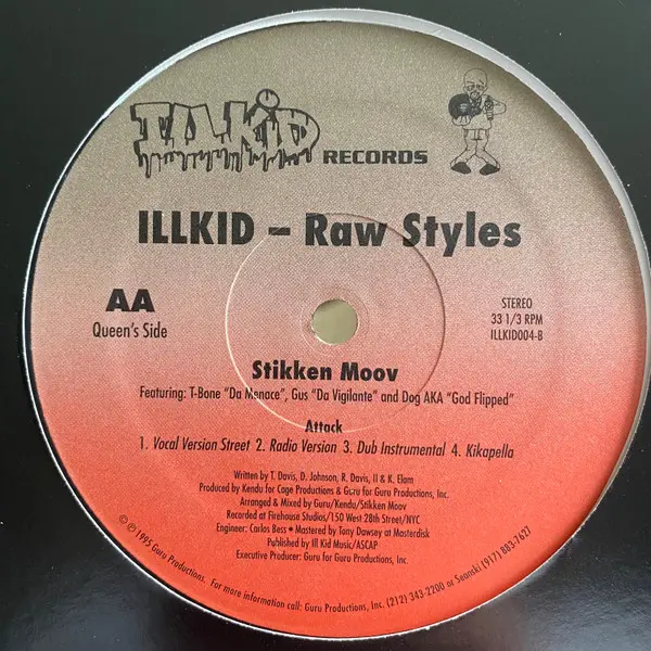 Various - Illkid - Raw Styles, Hip Hop, Boom Bap, Hardcore Hip-Hop, 1995 - Ill Kid Records, US, Vinyl 1x 12", 33 ⅓ RPM, Stere
