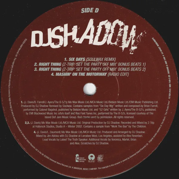Album cover for Mashin' On The Motorway by DJ Shadow