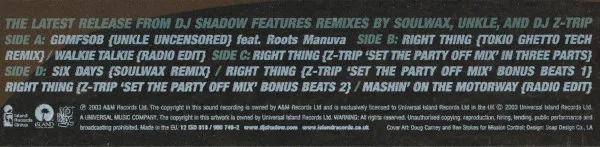 Album cover for Mashin' On The Motorway by DJ Shadow