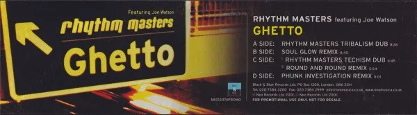 Album cover for Ghetto by Rhythm Masters Featuring Joe Watson