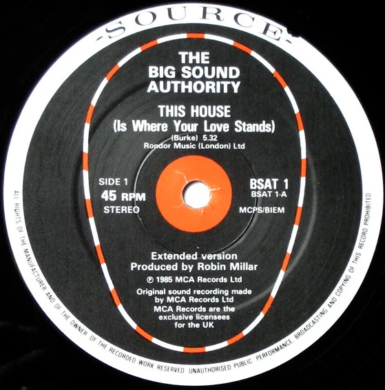 Album cover for This House (Is Where Your Love Stands) by Big Sound Authority