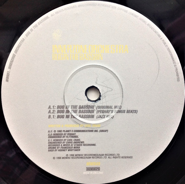 Innerzone Orchestra - Bug In The Bassbin, Electronic, Jazz, Drum n Bass, Future Jazz, Techno, 1996 - Mo Wax, UK, Vinyl 1x 12"