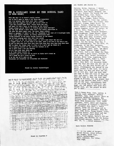 Album cover for Me And Giuliani Down By The School Yard (A True Story) by !!!