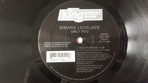 Kimara Lovelace - Only You, Electronic, Garage House, House, 1996 - BPM King Street Sounds, US, Vinyl 2x 12", 33 ⅓ RPM